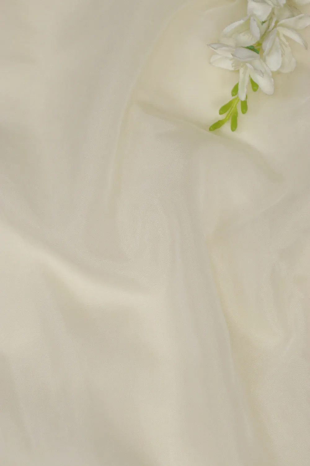 White Organza Silk Fabric for Elegant Designs  ( 1 Mtr )