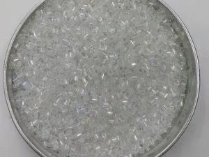 White Transparent Rainbow 2 Cut Glass Seed Beads- 2 mm