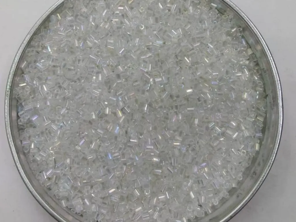 White Transparent Rainbow 2 Cut Glass Seed Beads- 2 mm