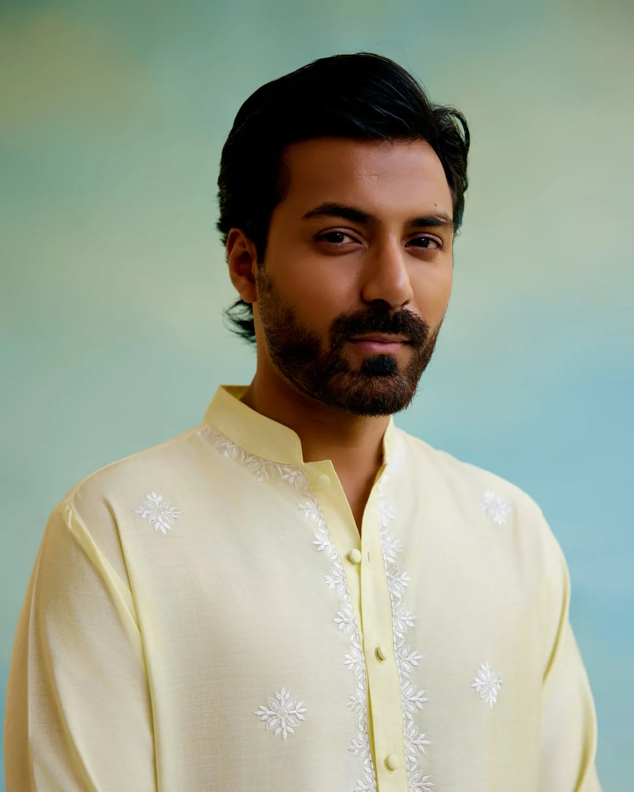 Yellow Sunshine Chanderi Buta 
Embroidery Kurta